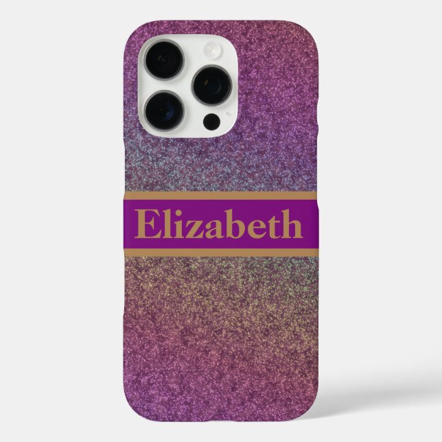Personalised Purple Glitter Faux Foil Confetti Case-Mate iPhone Case (Back)
