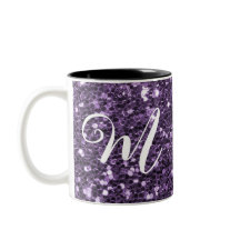 Personalised Purple Glitter Two-Tone Coffee Mug