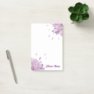 Personalised Purple Globe Flower Post-it Notes
