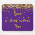 Personalised Purple Gold Assistant Birthday Gift Mouse Pad<br><div class="desc">personalised birthday gift gaming gamer,  custom anniversary present for her,  elegant glitter new job coworker,  grad graduation sparkle chic sparkly,  twinkle sweet 16 quinceanera 15th,  purple gold mousepad mouse pad,  boss secretary assistant nurse teacher,  Christmas wife mum girlfriend mum,  work desk accessories supplies rectangle,  computer home office decor name</div>