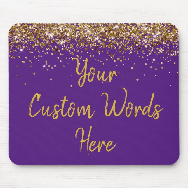 Personalised Purple Gold Assistant Birthday Gift Mouse Pad (Front)