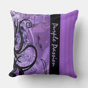 Personalised Purple Goth Pattern Throw Pillow