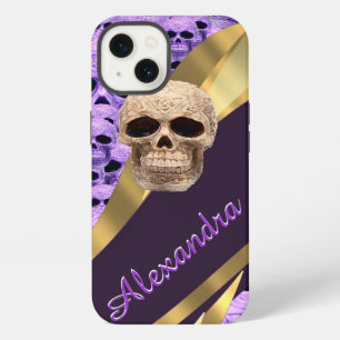 Personalised purple gothic skull iPhone case