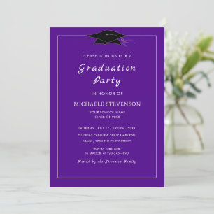 Personalised Purple Graduation Invitation Template