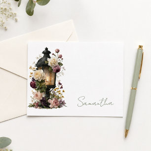 Personalised Purple & Green Floral Thank You Card
