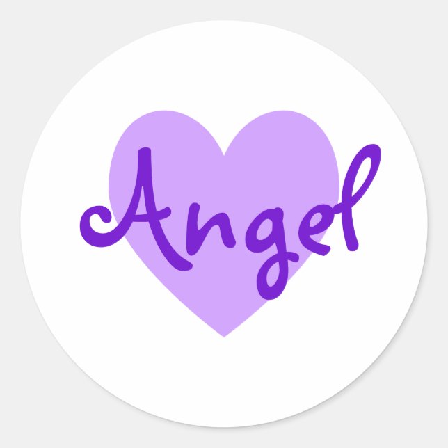Personalised Purple Heart for Your Angel Classic Round Sticker (Front)