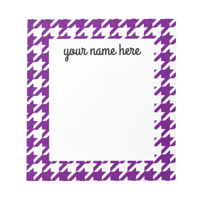 Personalised Purple Houndstooth Notepad (Front)
