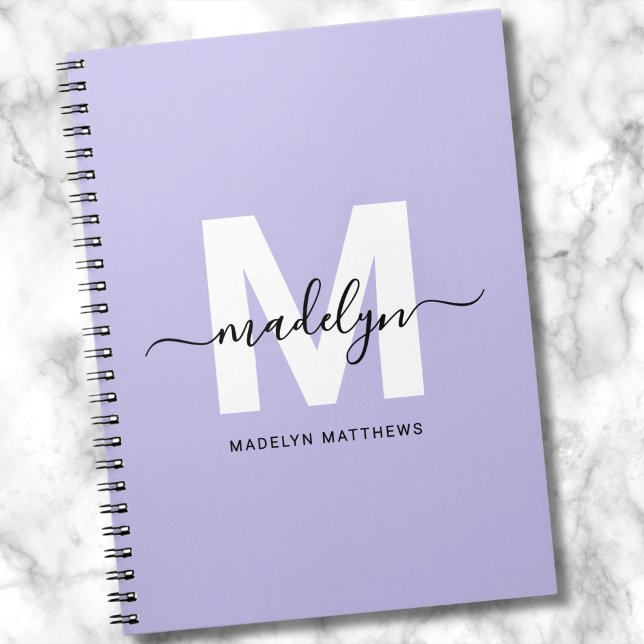 Personalised Purple Initial Monogram Notebook (Personalized Purple Initial Monogram notebook)
