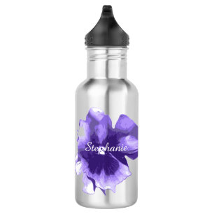 Personalised Purple Iris Water Bottle