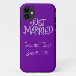 Personalised Purple Just Married iPhone 5 Case