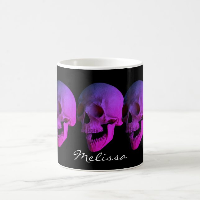 Personalised Purple Laughing Skull Coffee Mug (Center)