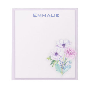 Personalised Purple / Lavender Floral Notepad