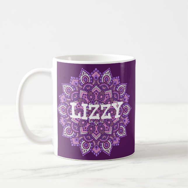 Personalised Purple Mandala Mug (Left)