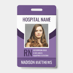 Personalised Purple Medical Employee ID Badge