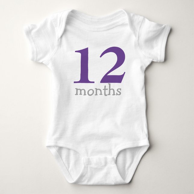 Personalised Purple Monthly Baby Bodysuit (Front)