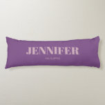 Personalised purple Name Body Pillow<br><div class="desc">Solid colour</div>