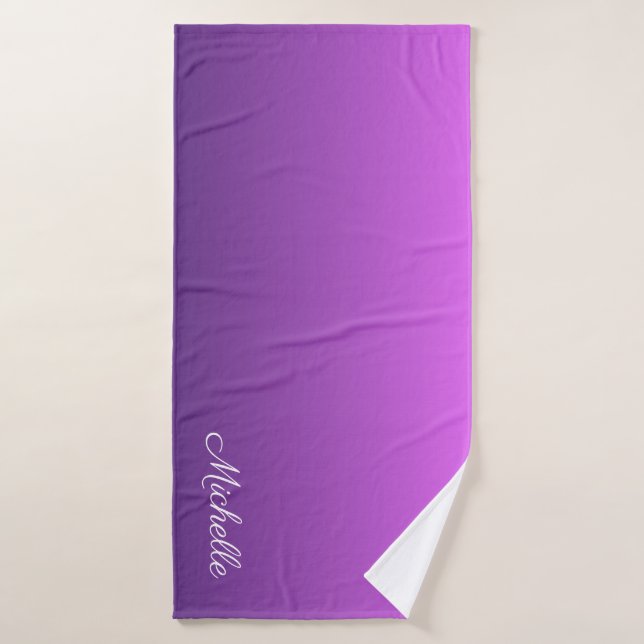 Personalised purple ombre bath towel (Bath Towel)
