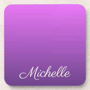Personalised purple ombre coaster
