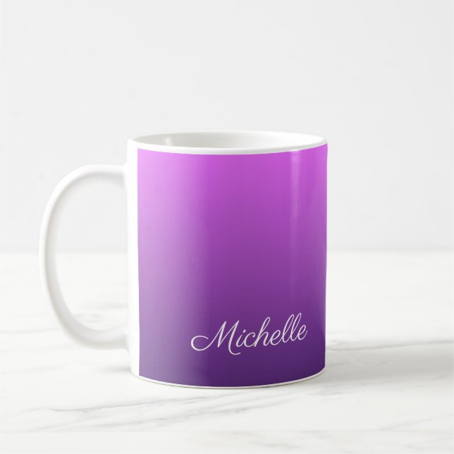 Personalised purple ombre coffee mug (Left)