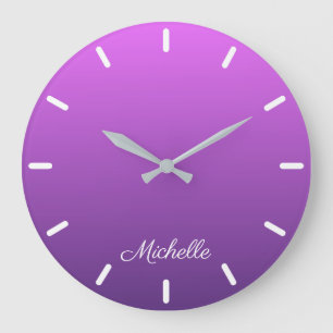 Personalised purple ombre large clock