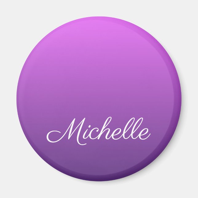 Personalised purple ombre magnet (Front)