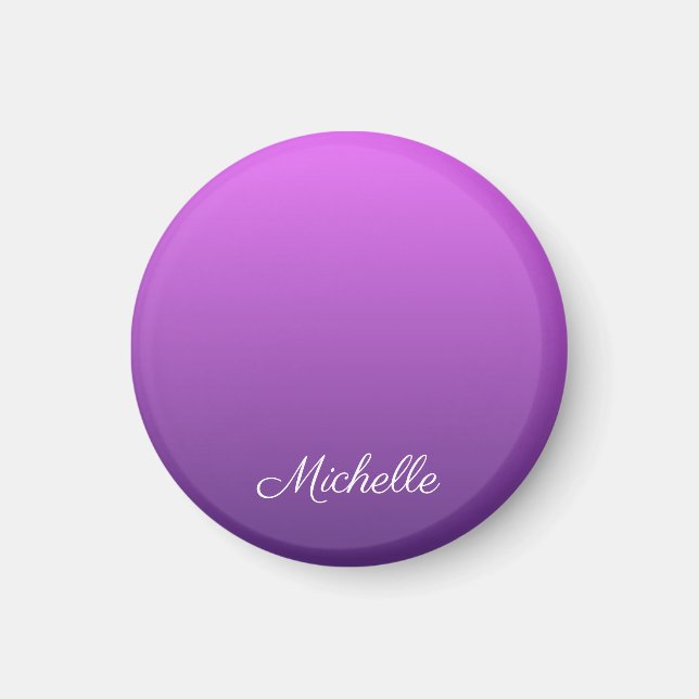 Personalised purple ombre magnet (Front)