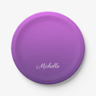 Personalised purple ombre paper plate