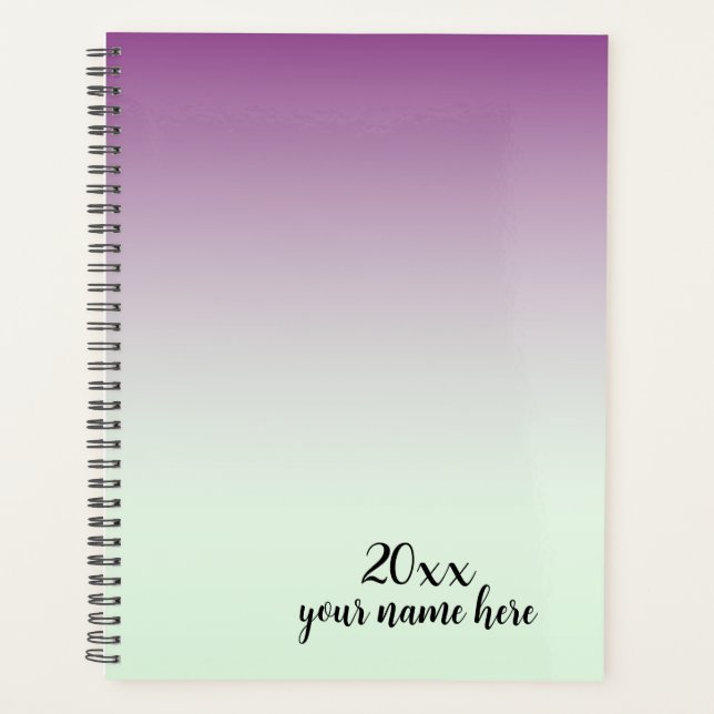 Personalised Purple Ombre Planner Notebook (Front)