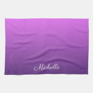 Personalised purple ombre tea towel