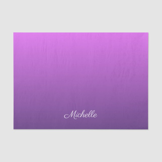 Personalised purple ombre tissue paper (Front)