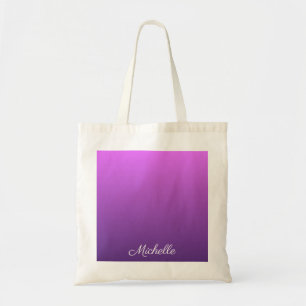 Personalised purple ombre tote bag