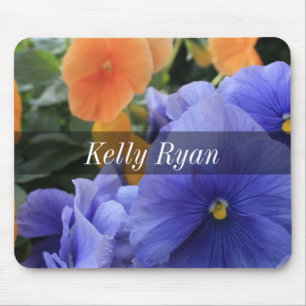 Personalised Purple & Orange Pansies, Photo 4810 Mouse Pad