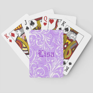 Personalised Purple Ornamental Playing Cards