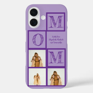 Personalised Purple Phone Case–Custom Text & Photo iPhone 16 Case