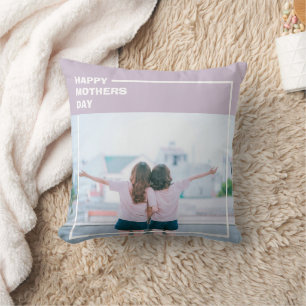 Personalised Purple Photo Mother’s Day Gift Cushion