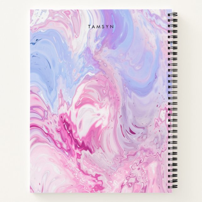 Personalised Purple Pink Minimalist Sketchbook Notebook (Back)