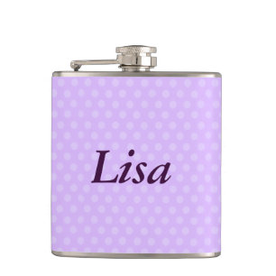 Personalised Purple Polka Dot Flask