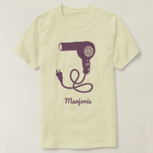 Personalised Purple Retro Hairdryer Blow Dryer T-Shirt