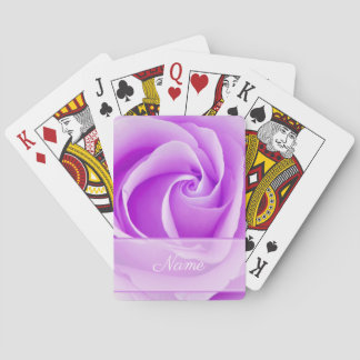Personalised Purple Rose Custom Playing Cards