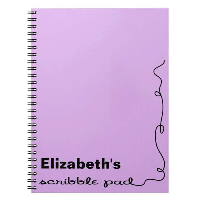 Personalised Purple Scribble Pad Notebook (Front)