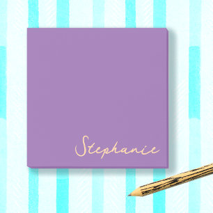 Personalised Purple Script Post it Sticky Notes