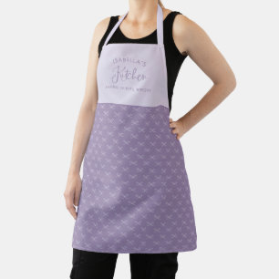 Personalised Purple Simple Bow Kitchen Apron