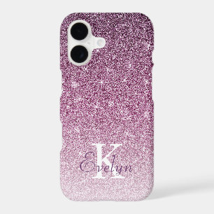 Personalised Purple Sparkle Glitter Monogram