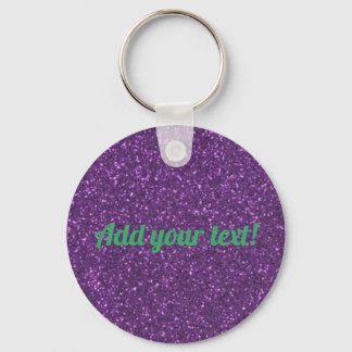 Personalised purple sparkling glitter key ring