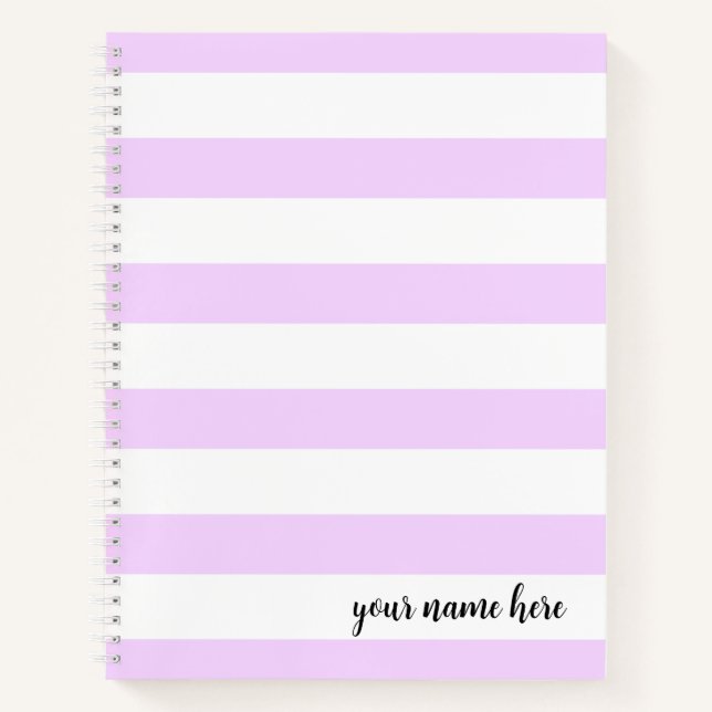 Personalised Purple Stripes Checklist Notebook (Front)