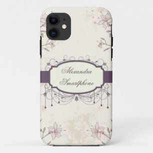 Personalised purple vintage floral iphone 5 case