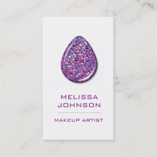 Personalised Purple Violet Glitter Business Cart Card