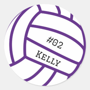 Personalised Purple Volleyball Stickers