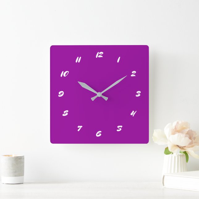 Personalised Purple Wall Clock Custom Colours Font (Home)