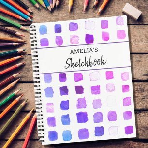 Personalised Purple Watercolor Pattern  Notebook